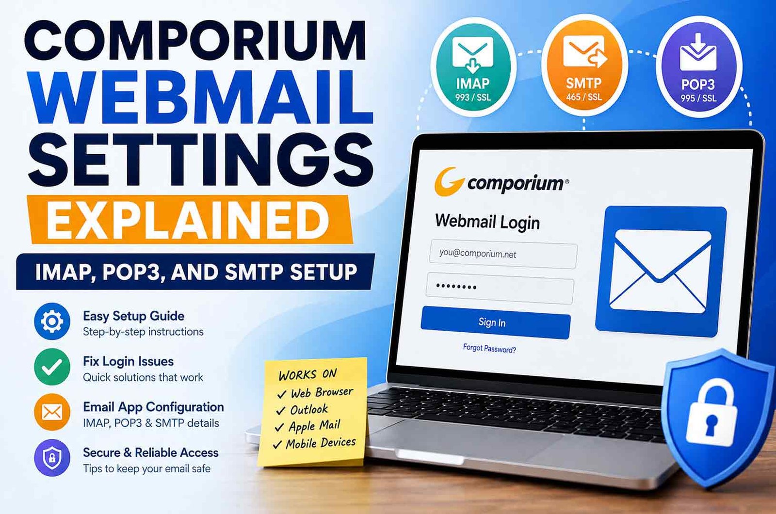 Comporium Webmail Settings Explained: IMAP, POP3, and SMTP Setup