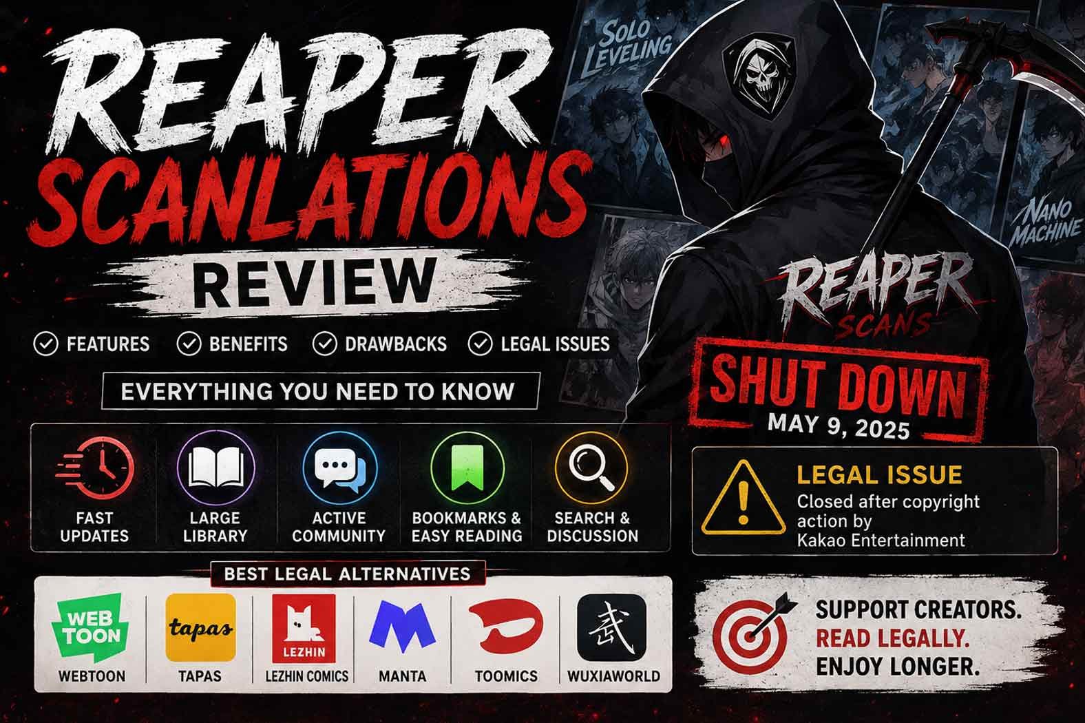 Reaper Scanlations Review: Features, Benefits, Drawbacks, and Legal Issues